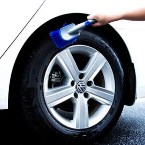 3pcs/Set Blue Long Brush for Rims and Tires Brush for Car Tire Brushes for Cleaning Wheels Wash Brush with Handle Supplies Special Tools for Auto Wash Brush Motorcycle Accessory Offroad Cleaning Pole