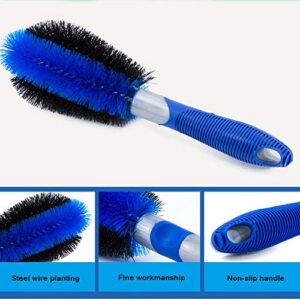 3pcs/Set Blue Long Brush for Rims and Tires Brush for Car Tire Brushes for Cleaning Wheels Wash Brush with Handle Supplies Special Tools for Auto Wash Brush Motorcycle Accessory Offroad Cleaning Pole