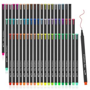 tebik 65 pack planner pens colored pens, 60 assorted colors drawing pens with 5 different stencils, perfect for dotted journal planner writing note calendar coloring office school supplies