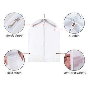 Allhom Small size Garment Bags - Set of 6 translucent 31 inch Hanging Clothing Bags with Cedar Balls, for Boy girls’ Sweater, hoodies, Shorts