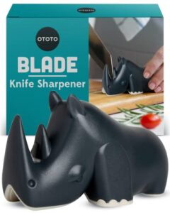 ototo blade knife sharpener - keep knife sharper with the best knife sharpener - fun kitchen gadgets bpa-free & dishwasher-safe kitchen knife sharpener - dimensions: 3.62 x 1.69 x 2.09 inches