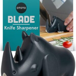 OTOTO Blade Knife Sharpener - Keep Knife Sharper with the Best Knife Sharpener - Fun Kitchen Gadgets BPA-free & Dishwasher-Safe Kitchen Knife Sharpener - Dimensions: 3.62 x 1.69 x 2.09 inches