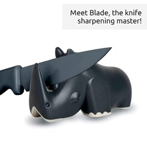 OTOTO Blade Knife Sharpener - Keep Knife Sharper with the Best Knife Sharpener - Fun Kitchen Gadgets BPA-free & Dishwasher-Safe Kitchen Knife Sharpener - Dimensions: 3.62 x 1.69 x 2.09 inches