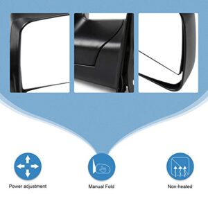 ECCPP Passenger Side Mirrors, Right Rear View Mirrors fit 2003-2013 For Ford E-150 E-250 2004-2013 For Ford E-350 E-450 Super Duty E-450 Econoline Black Manual Folding