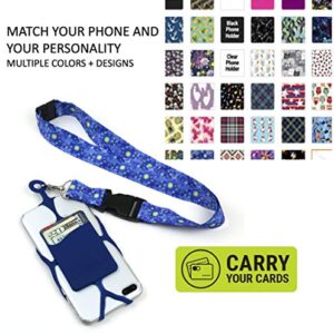 Gear Beast Purple Universal Cell Phone Lanyard Case - Compatible with iPhone & Galaxy, Faux Leather, Card Slot, Soft Neck Strap, Breakaway Clasp & Detachable Clip