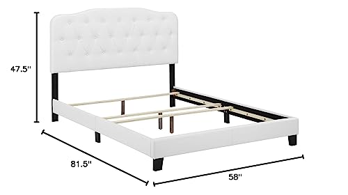 Modway Amelia Tufted Faux Leather Upholstered Full Platform Bed in White