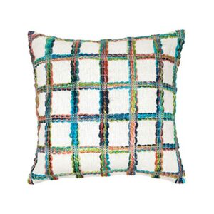 carol & frank mimi pillow modern geometric grid plaid decor decoration throw pillow for couch chair living room bedroom 22 x 22 multicolored
