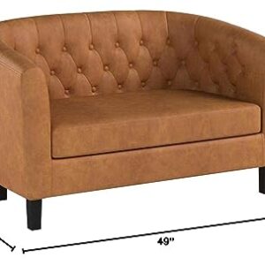 Modway Prospect Upholstered Contemporary Modern Loveseat In Tan Faux Leather