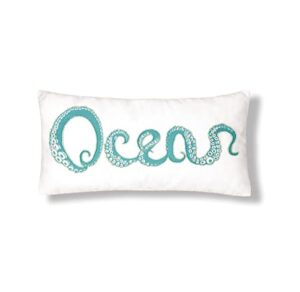 c&f home octopus ocean beaded pillow sealife decor decoration throw pillow for couch chair living room bedroom 14 x 22 seafoam