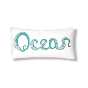 C&F Home Octopus Ocean Beaded Pillow Sealife Decor Decoration Throw Pillow for Couch Chair Living Room Bedroom 14 x 22 Seafoam