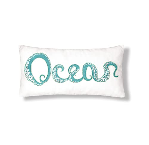 C&F Home Octopus Ocean Beaded Pillow Sealife Decor Decoration Throw Pillow for Couch Chair Living Room Bedroom 14 x 22 Seafoam