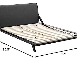 Modway Luella Upholstered Fabric Queen Sled Platform Bed Frame With Headboard In Cappuccino Gray