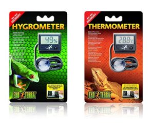 exo terra led thermometer and hygrometer bundle for reptile terrariums