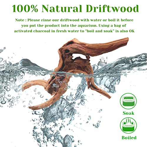 Tfwadmx Natural Driftwood for Aquarium, Reptile Branches Terrarium Wood Aquarium Trunk Driftwood Tree Fish Tank Log Decoration 2 Pcs