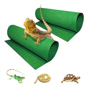 tfwadmx reptile carpet, 2 pack of bearded dragon mat terrarium substrate liner bedding for snake turtle lizard geckos hermit crabs (24'' x 16'')