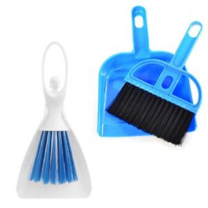 pivby mini hand broom and dustpan sand scooper set cage cleaner for guinea pigs, cats, hedgehogs, hamsters, chinchillas, rabbits, reptiles, and other small animals (2 pack,random color)