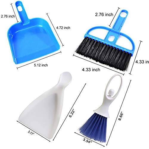 PIVBY Mini Hand Broom and Dustpan Sand Scooper Set Cage Cleaner for Guinea Pigs, Cats, Hedgehogs, Hamsters, Chinchillas, Rabbits, Reptiles, and Other Small Animals (2 Pack,Random Color)