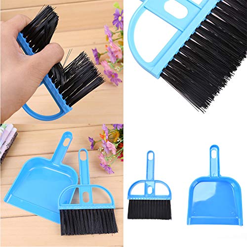 PIVBY Mini Hand Broom and Dustpan Sand Scooper Set Cage Cleaner for Guinea Pigs, Cats, Hedgehogs, Hamsters, Chinchillas, Rabbits, Reptiles, and Other Small Animals (2 Pack,Random Color)