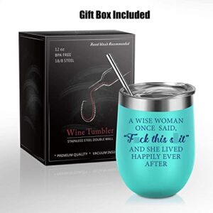 Coolife Funny Wine Tumbler - New Beginnings Gifts for Women, Drinking Gifts, Retirement, Birthday Gifts for Women, Best Friend, Coworker, Her - Cool Bday Gifts for Mom, Wife, Sister, Fun Wine Cups