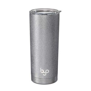 built 20 ounce double wall stainless steel tumbler silver glitter 5237920