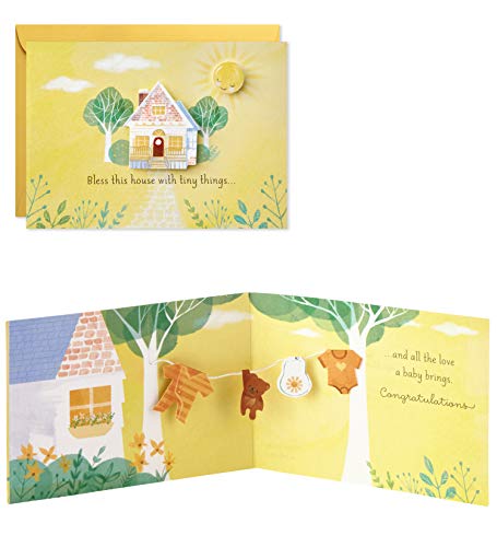 Hallmark Paper Wonder Paper Craft Baby Shower Card (Tiny Things)