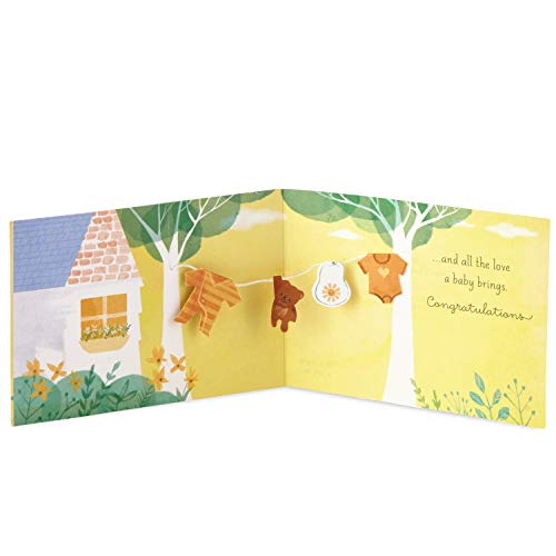 Hallmark Paper Wonder Paper Craft Baby Shower Card (Tiny Things)