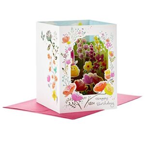 hallmark paper wonder displayable pop up birthday card for her (beautiful butterflies and flowers)
