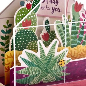 Hallmark Paper Wonder Displayable Pop Up Birthday Card or Mothers Day Card (Succulents),5 X 7. 2 inches,599RZW1015