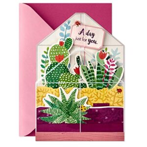 Hallmark Paper Wonder Displayable Pop Up Birthday Card or Mothers Day Card (Succulents),5 X 7. 2 inches,599RZW1015