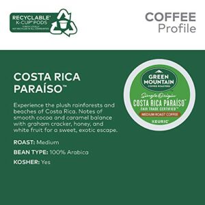 Green Mountain Coffee Roasters Costa Rica Paraiso, Single-Serve Keurig K-Cup Pods, Medium Roast Coffee, 96 Count (Pack of 4)