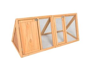 ecolinear rabbit hutch wooden bunny cage a-frame chicken coop for small animals (46e)