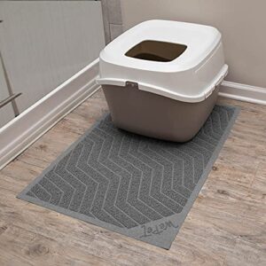 WePet Cat Litter Box Mat, Kitty Premium PVC Pad, Durable Trapping Rug, Phthalate Free, Urine-Resistant, Scatter Control, L 35 x 23, Grey