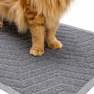 wepet cat litter box mat, kitty premium pvc pad, durable trapping rug, phthalate free, urine-resistant, scatter control, l 35 x 23, grey