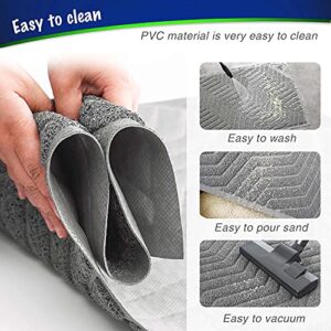 WePet Cat Litter Box Mat, Kitty Premium PVC Pad, Durable Trapping Rug, Phthalate Free, Urine-Resistant, Scatter Control, L 35 x 23, Grey