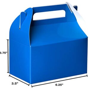 Hammont Party Favors Paper Treat Boxes (10 Pack) Blue Colored Paper Containers & Boxes Treat Container Cookie Boxes Cute Designs Perfect for Parties and Celebrations 6.25" x 3.75" x 3.5"