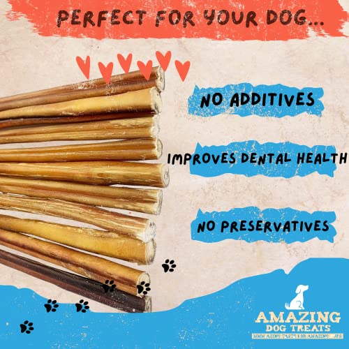 Bully Sticks for Small Dogs (6 Inch Junior - 12 Count) - Premium Bully Sticks for Dogs - Best Bully Stick Dog Chews - 100% All-Natural Beef Bully Bones for Puppies and Small Breeds