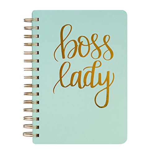 Sweet Water Decor Boss Lady Mint Spiral Notebook Motivational Notebooks Motivation Notebook Inspiration Boss Gift For Her Inspirational Hardcover Journal Lined Paper Gifts For Women Blank Diary Books