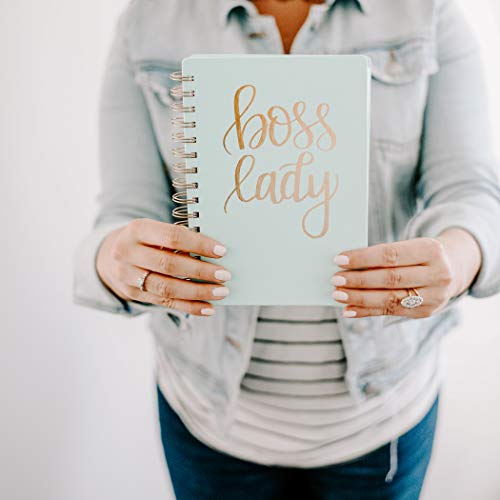 Sweet Water Decor Boss Lady Mint Spiral Notebook Motivational Notebooks Motivation Notebook Inspiration Boss Gift For Her Inspirational Hardcover Journal Lined Paper Gifts For Women Blank Diary Books