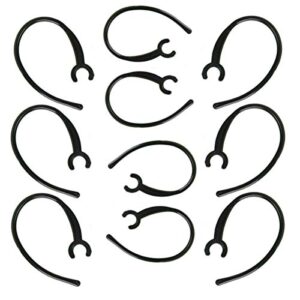 10-pack replacement clamp bluetooth ear hook loop clip replacement - set of 5 black small clamps + 5 pack black large clamps shape clear hook for samsung, motorola, lg & other bluetooth headsets