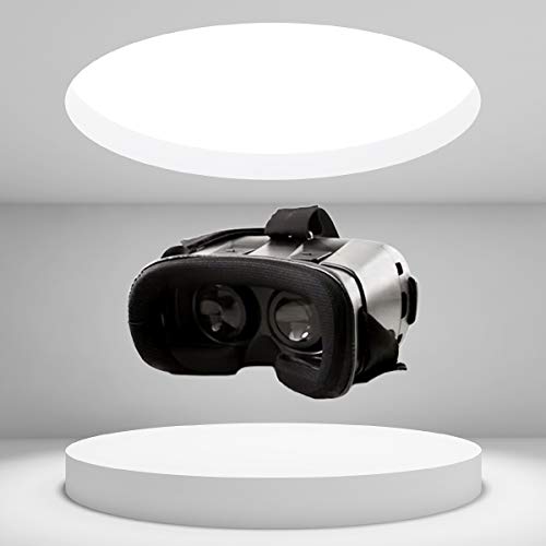 Deco Essentials VR Viewer for Mobile Games, Movies, and Augmented Reality | for 3.5"-6" Android & iPhones | Adjustable Straps and Lens | Audio Ports | (DGVR100BK)