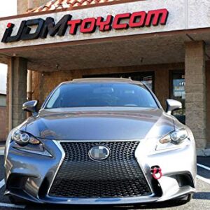 iJDMTOY JDM Red Track Racing Style Tow Hook Ring Compatible with Lexus 2006-up is GS, 2007-up LS, 2011-up CT & 2012-up RX Facelift, Made of Lightweight Aluminum