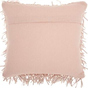 Mina Victory Shag Metallic Ribbon Shag Rose 20" x 20" Throw Pillow