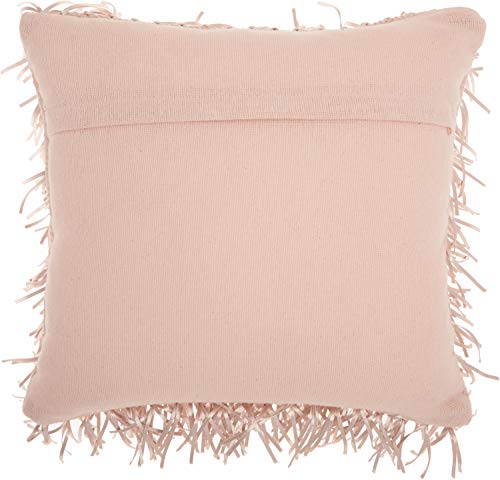 Mina Victory Shag Metallic Ribbon Shag Rose 20" x 20" Throw Pillow