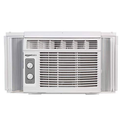Amazon Basics Window Mounted Air Conditioner with Mechanical Control Cools 150 Square Feet, 5000 BTU, AC Unit, White