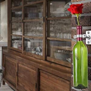 Lily's Home Bar Wall Mount Single Wine Bottle Display Holder, Industrial Design with Mounting Hardware, Works with Wine or Liquor Bottles, Silver Finish (4-1/2” x 1-3/8” x 2-3/4”)