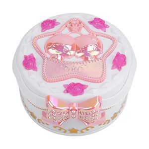 music boxes for girls, round music box for girls with mirror, miniature 360 degree rotary girl and jewelry storage functional baby toys(white)