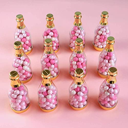 Kate Aspen 18187GD Metallic Champagne Bottle Container (Set of 12) DIY Favor, One Size, Clear, Gold