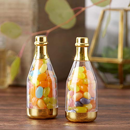 Kate Aspen 18187GD Metallic Champagne Bottle Container (Set of 12) DIY Favor, One Size, Clear, Gold