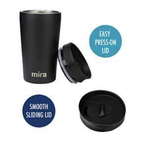 MIRA 12 oz Stainless Steel Insulated Coffee Travel Mug for Coffee, Tea - Press Lid Tumbler - Vacuum Insulated Coffee Thermos Cup Keeps Hot or Cold - Hawaiian Blue