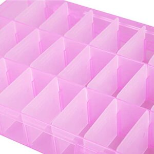 Jewelry Box Organizer Storage, 24 Grids Plastic Jewelry Adjustable Divider Container Detachable Beads Earrings Storage Case()